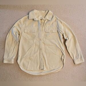 American Eagle Cream Corduroy Button-Front Shirt